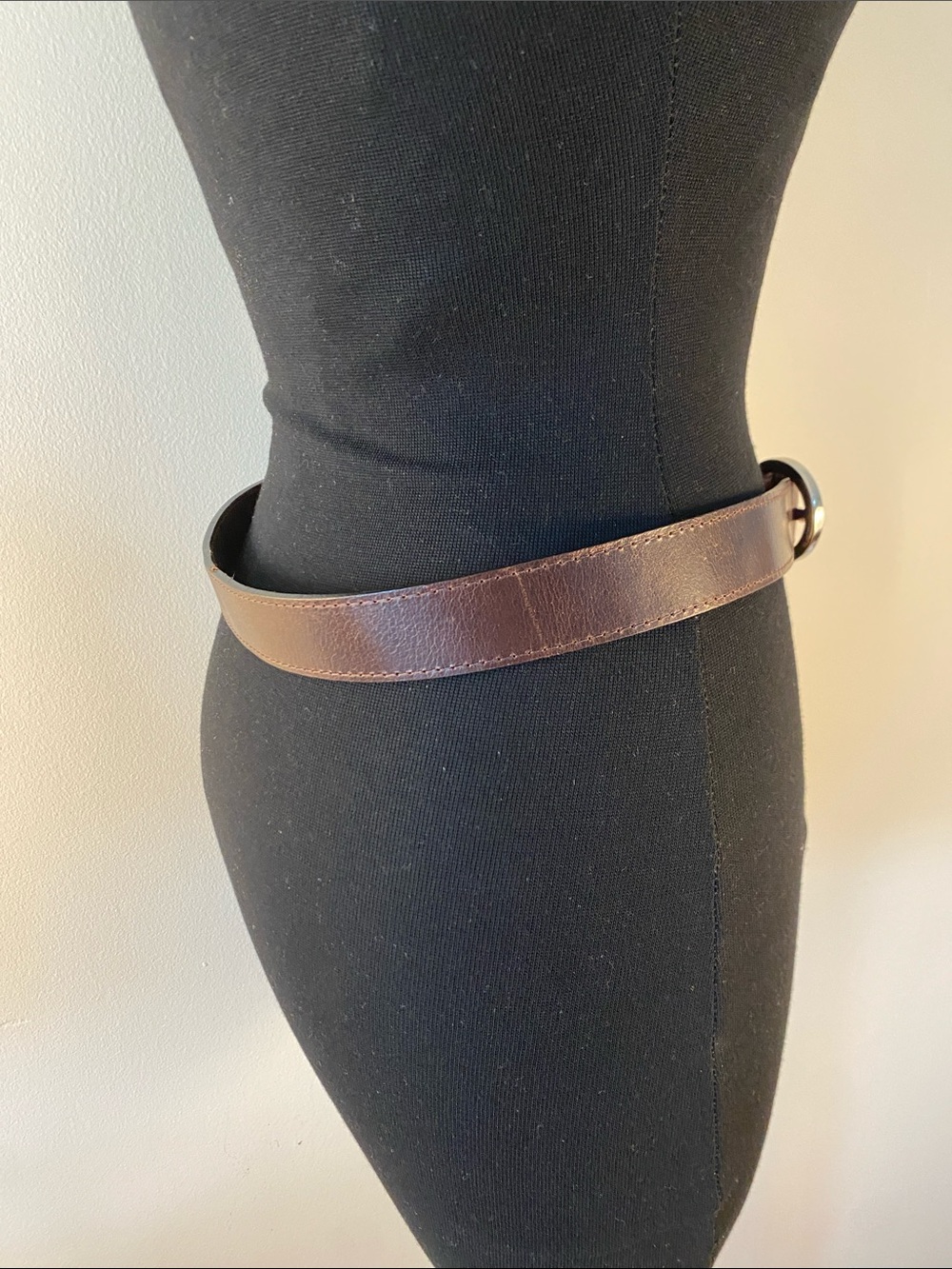 Simons Brown Leather Belt with Double Silver Rings - Picture 4 of 10